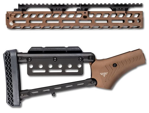 Das Costa Henry Pistol Grip Lever Stock Set bietet ein leichtes, verstellbares Design aus 6061 Aluminium mit M-LOK Slots und einem anpassbaren Wangenstück.